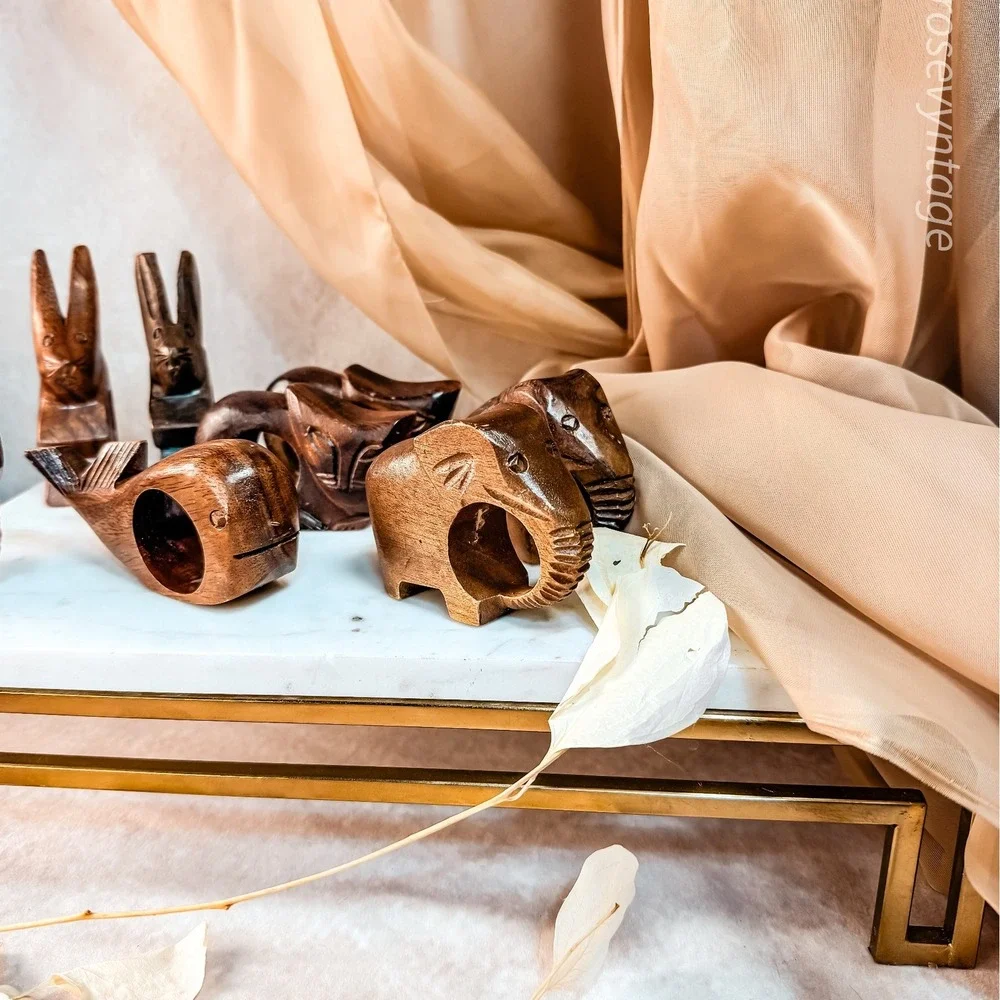 Hand‎ Carved Animal Napkin Holders